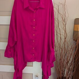 Elegant Pink Button Down Top